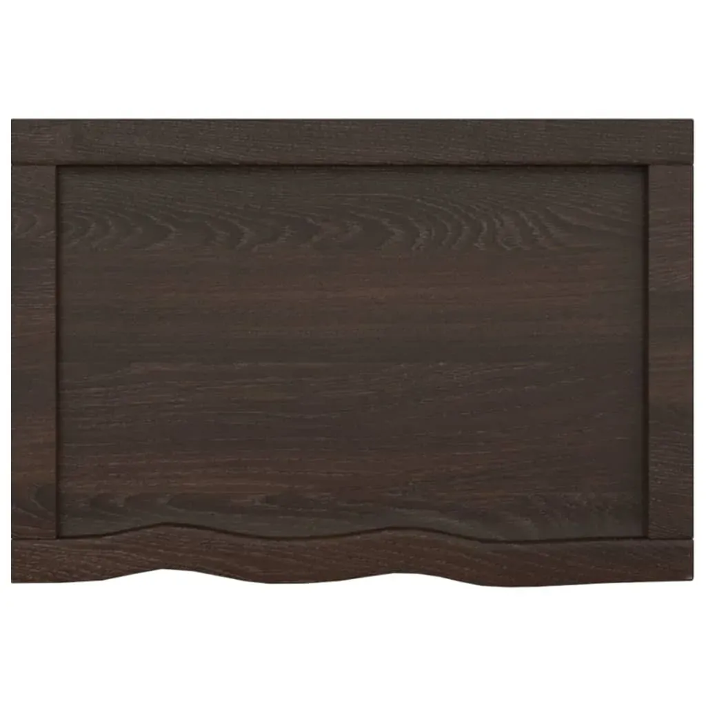 Bathroom Countertop Dark Brown 60x40x4 cm Treated Solid Wood Price