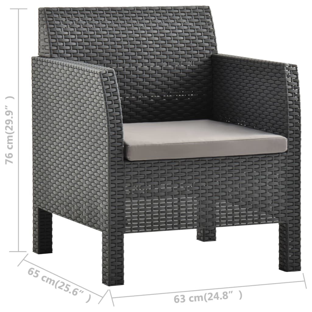 Garden Chair with Cushion PP Rattan Anthracite Price