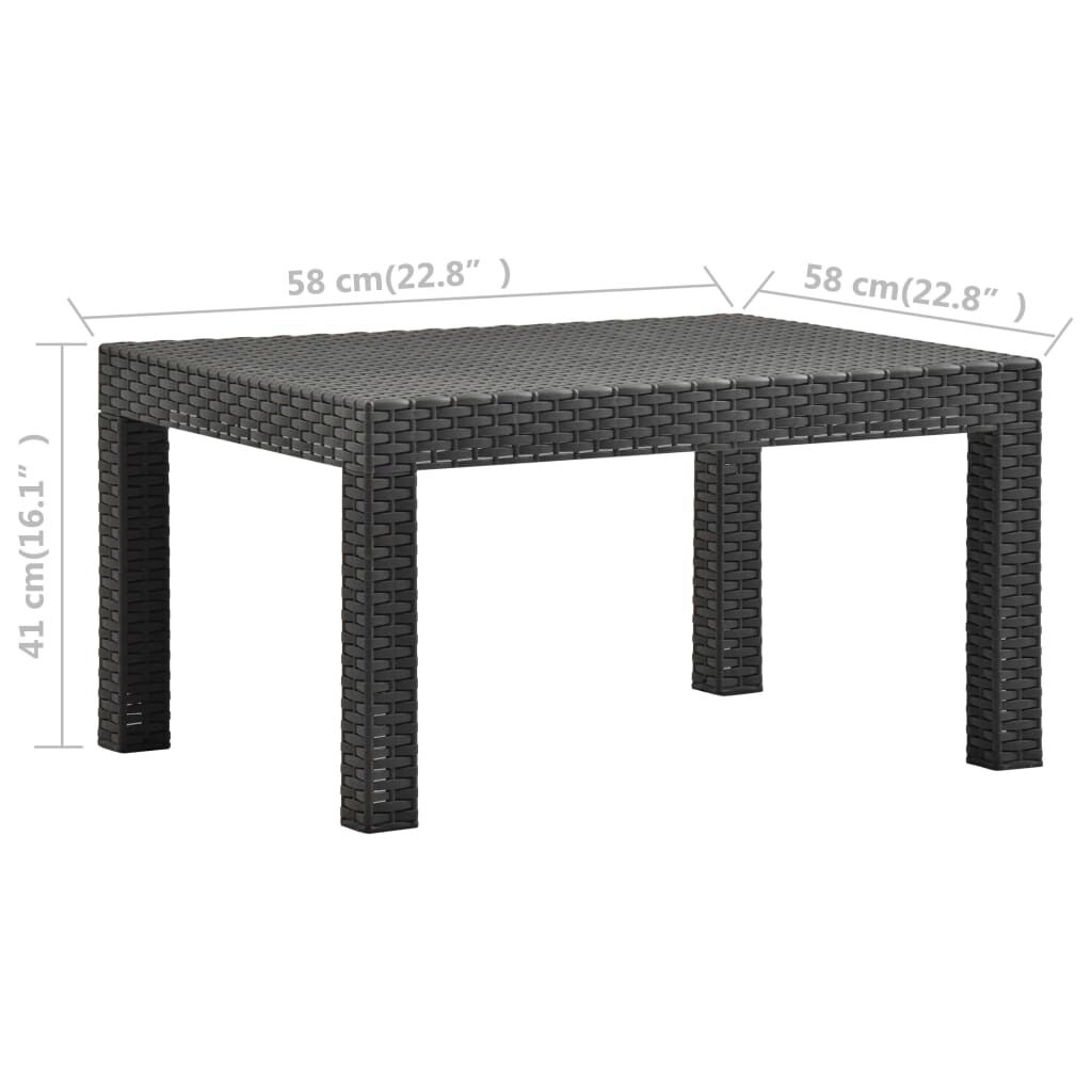 Garden Table Anthracite 58x58x41 cm PP Rattan Price