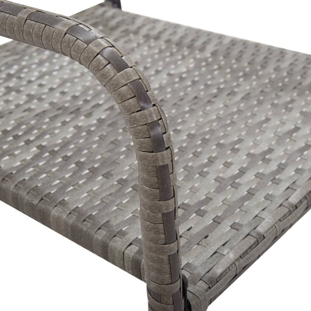 5 Piece Garden Dining Set Grey Poly Rattan Price