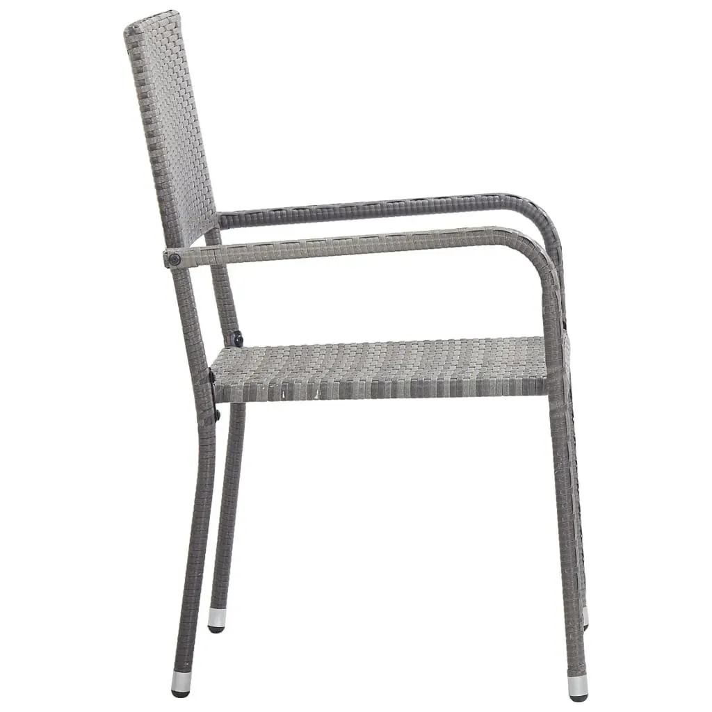 7 Piece Garden Dining Set Grey Poly Rattan Price