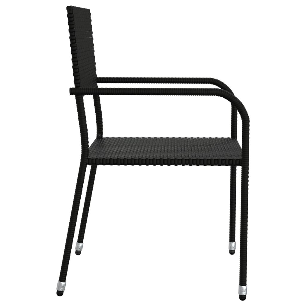 7 Piece Garden Dining Set Black Poly Rattan Price