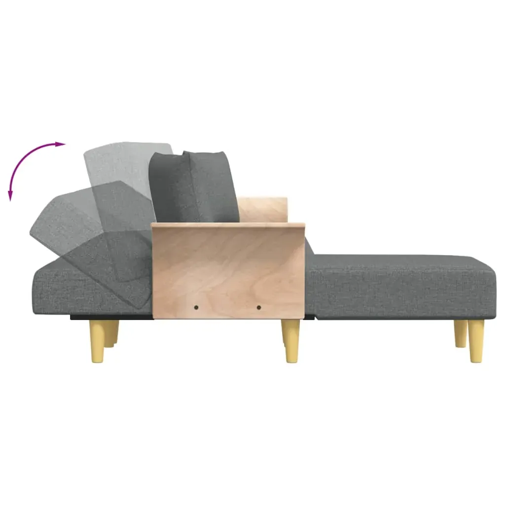 L-shaped Sofa Bed Dark Grey 279x140x70 cm Fabric Price