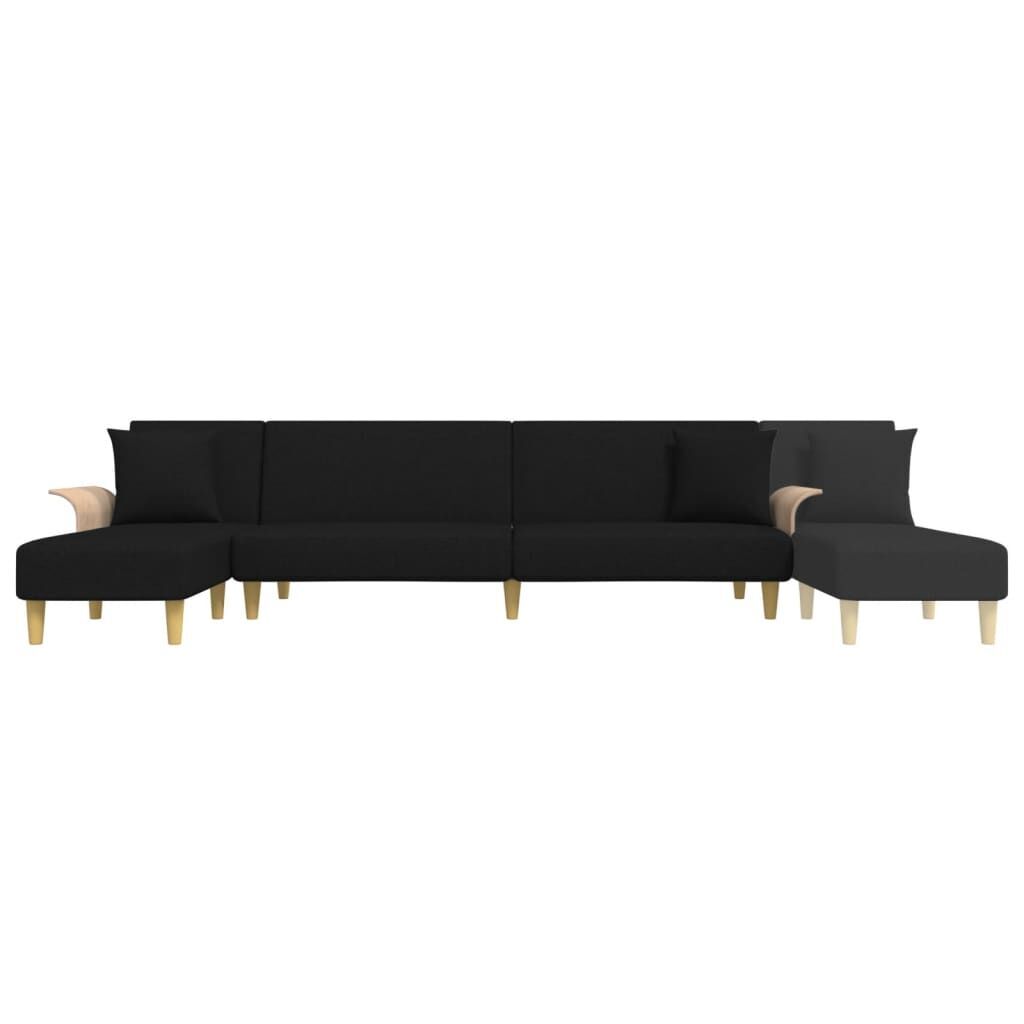 L-shaped Sofa Bed Black 279x140x70 cm Fabric Price