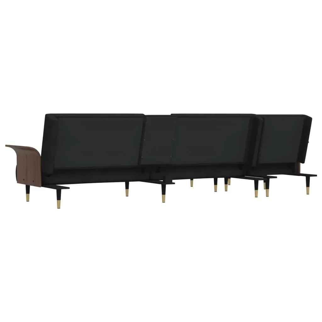 L-shaped Sofa Black 279x140x70 cm Velvet Price
