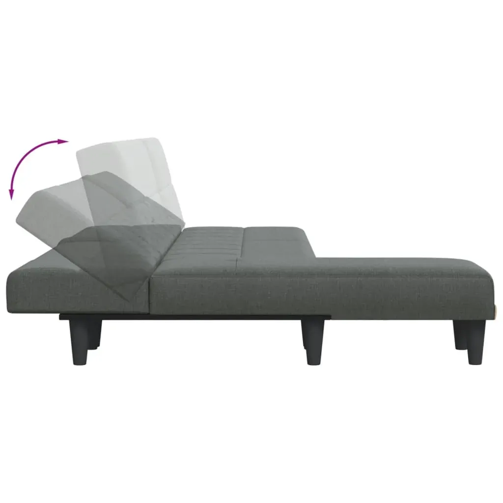L-shaped Sofa Bed Dark Grey 255x140x70 cm Fabric Price