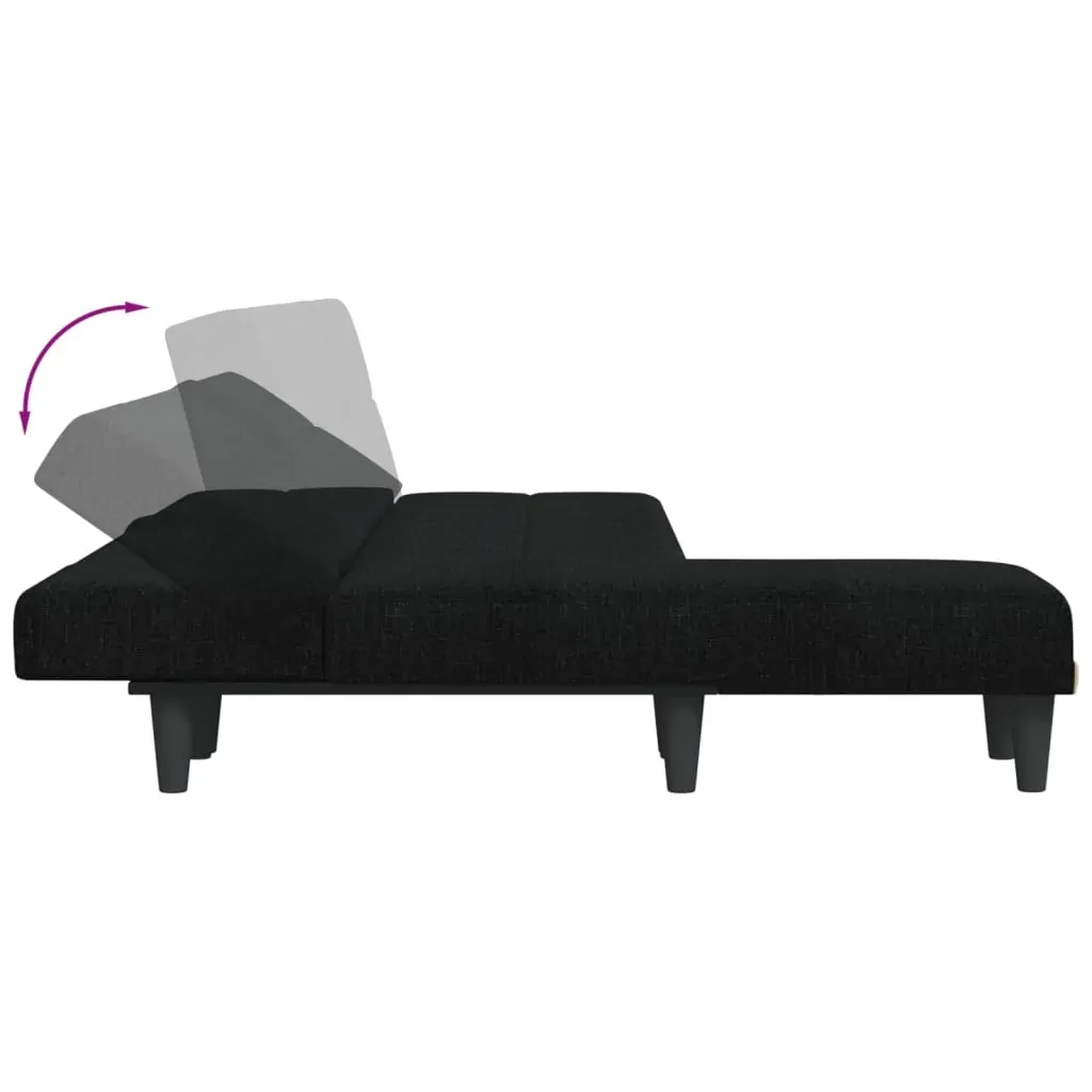 L-shaped Sofa Bed Black 255x140x70 cm Fabric Price