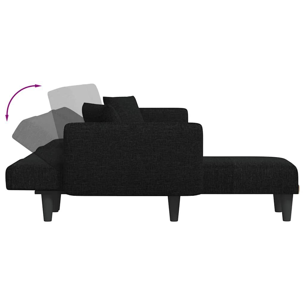 L-shaped Sofa Bed Black 275x140x70 cm Fabric Price
