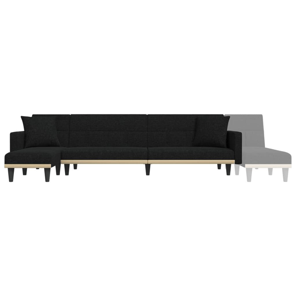 L-shaped Sofa Bed Black 275x140x70 cm Fabric Price