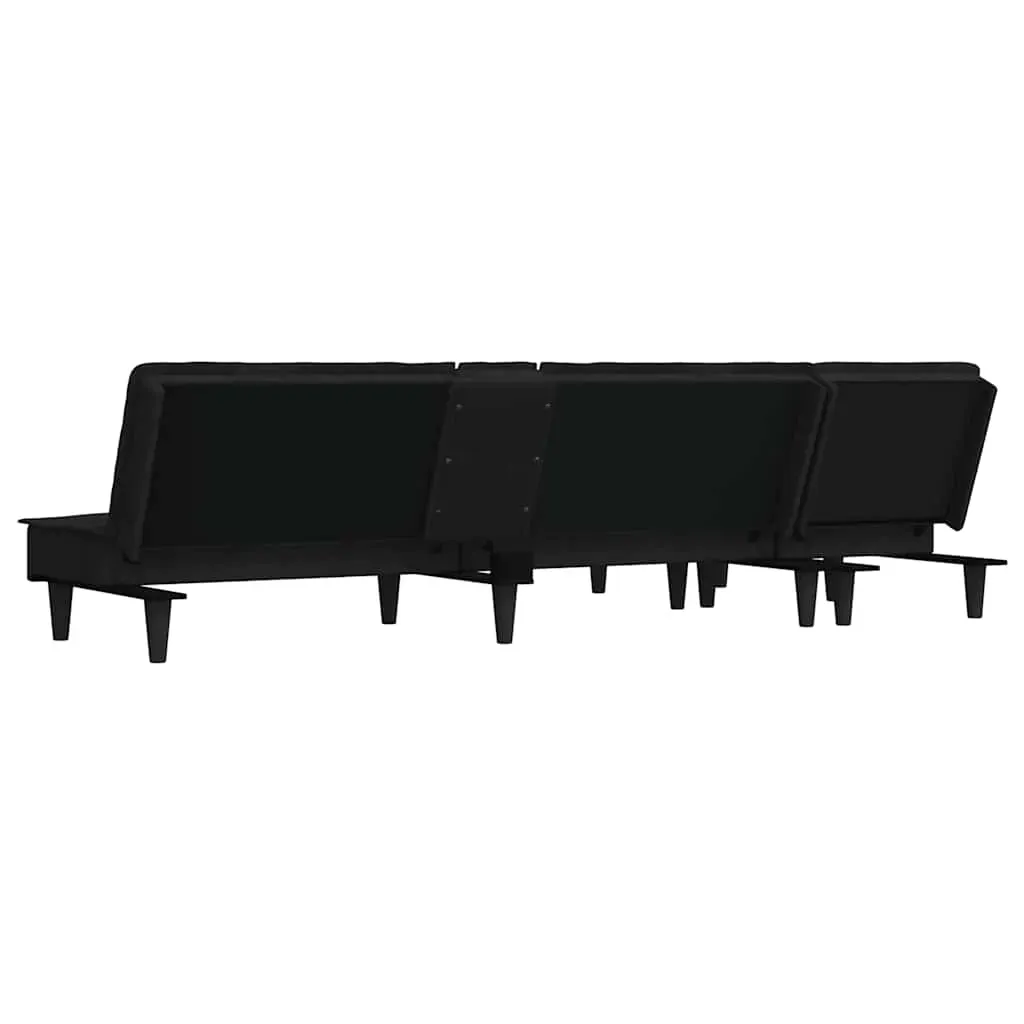 L-shaped Sofa Black 255x140x70 cm Velvet Price