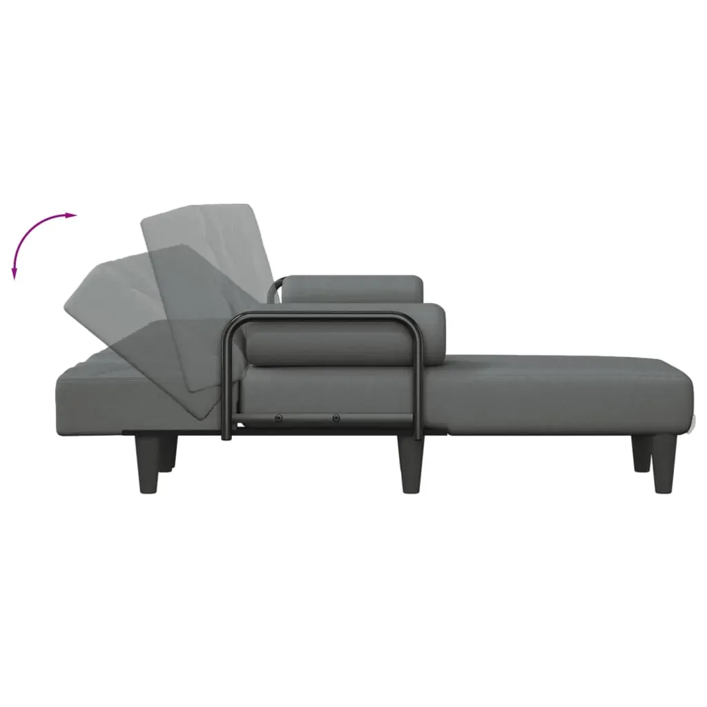 L-shaped Sofa Bed Dark Grey 260x140x70 cm Fabric Price