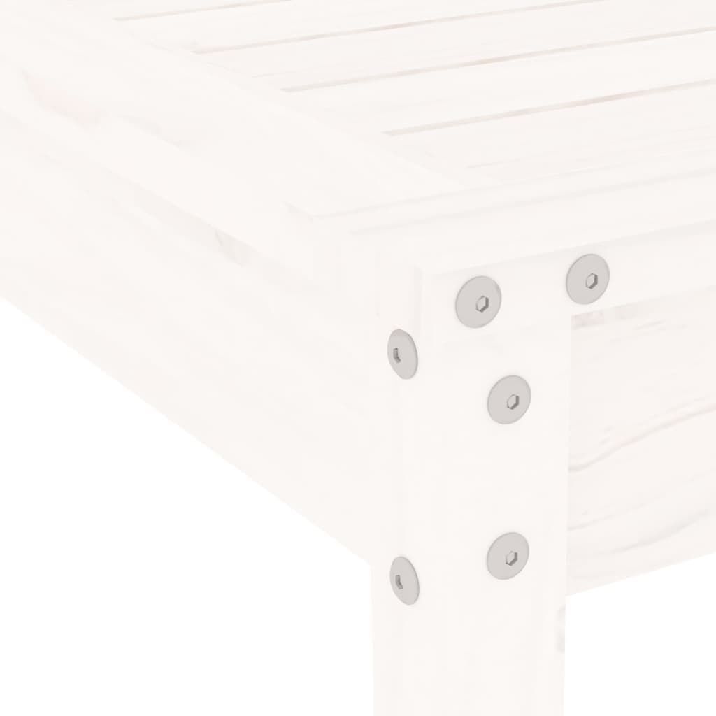 5 Piece Garden Dining Set White Solid Wood Pine Price