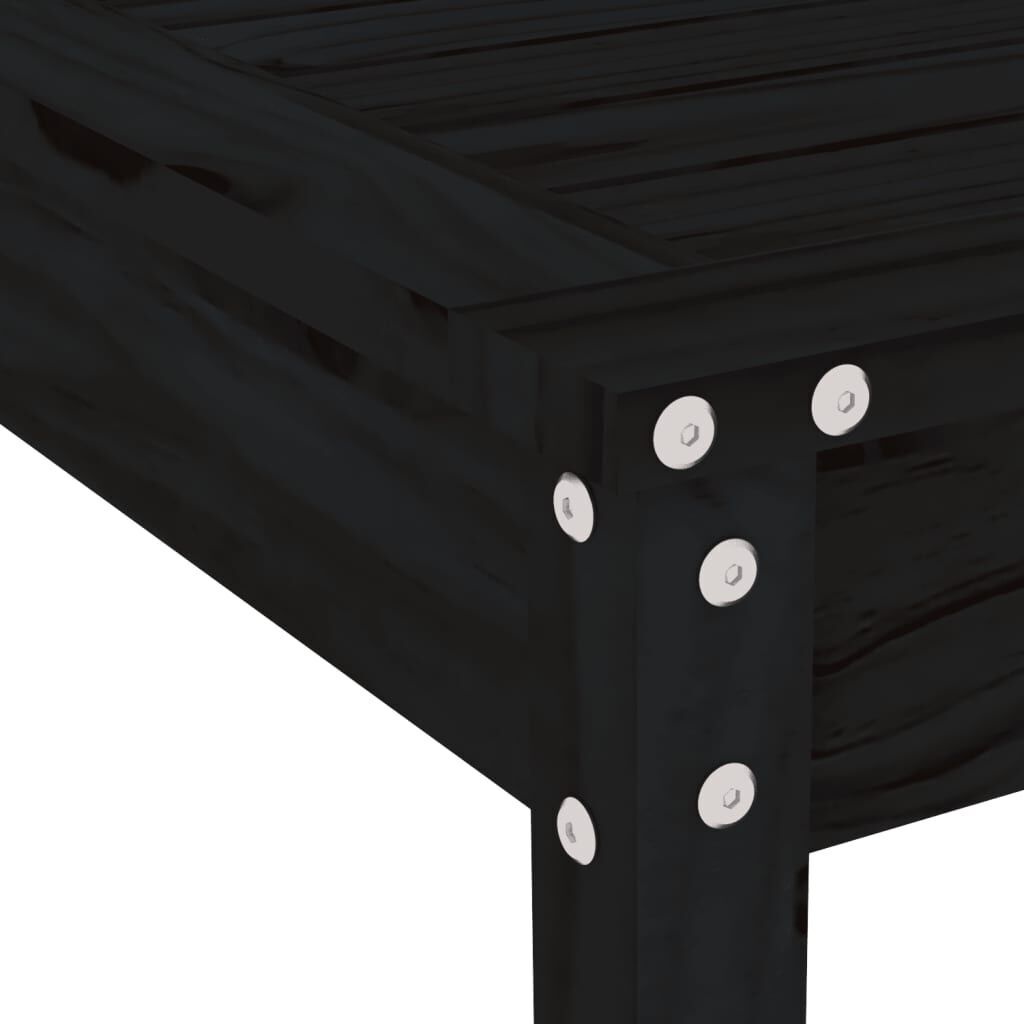 5 Piece Garden Dining Set Black Solid Wood Pine Price