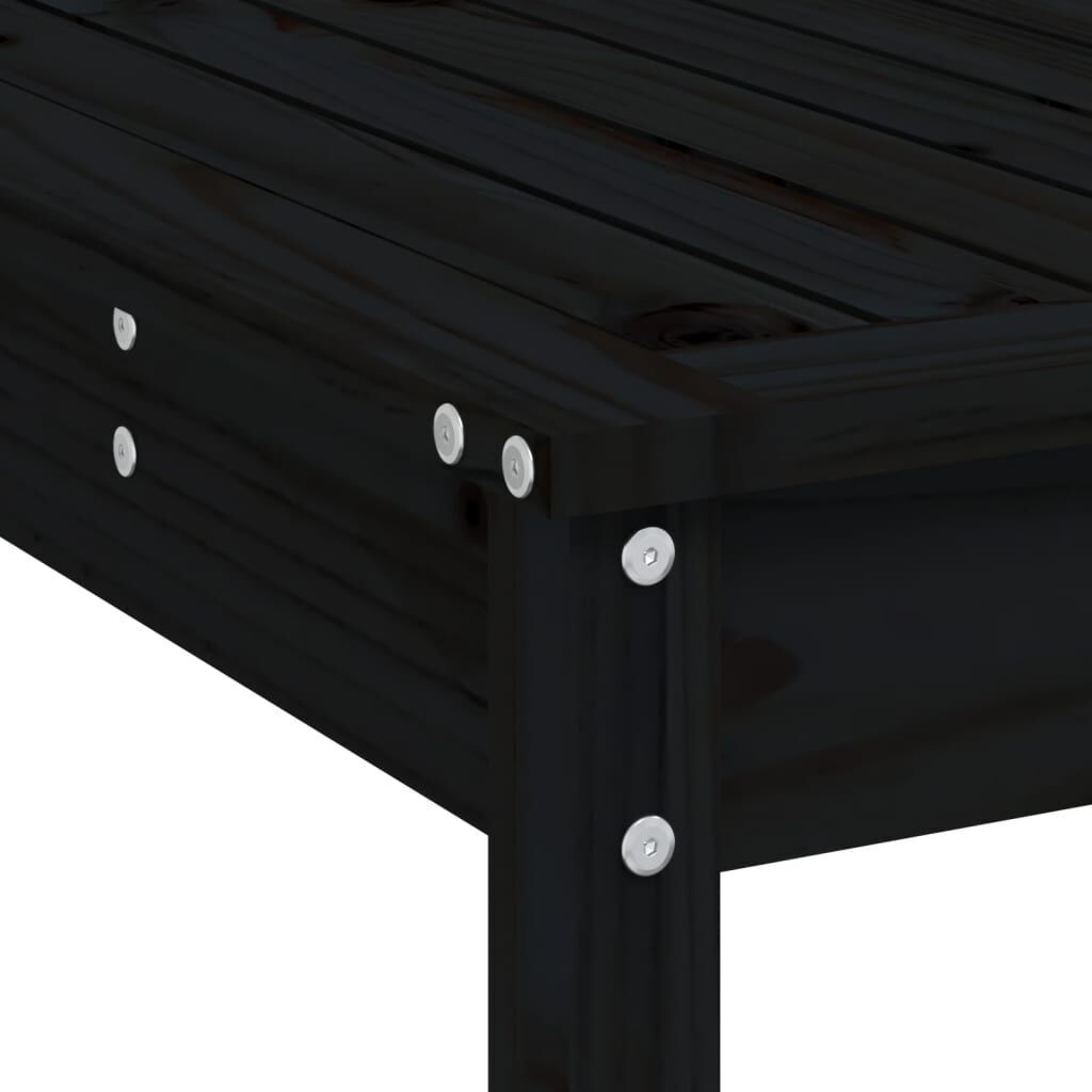 3 Piece Garden Bar Set Black Solid Wood Pine Price