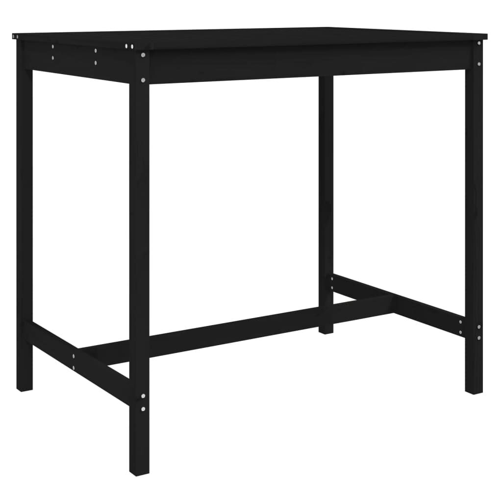5 Piece Garden Bar Set Black Solid Wood Pine Price