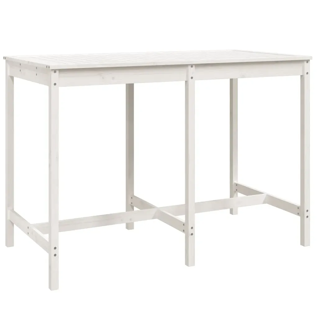 7 Piece Garden Bar Set White Solid Wood Pine Price