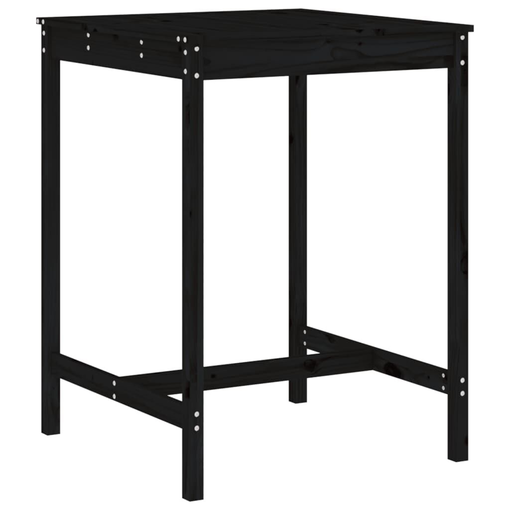 3 Piece Garden Bar Set Black Solid Wood Pine Price