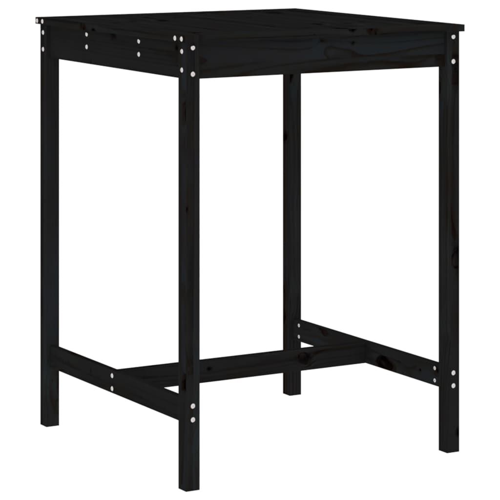 5 Piece Garden Bar Set Black Solid Wood Pine Price