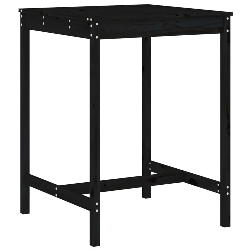 5 Piece Garden Bar Set Black Solid Wood Pine Price