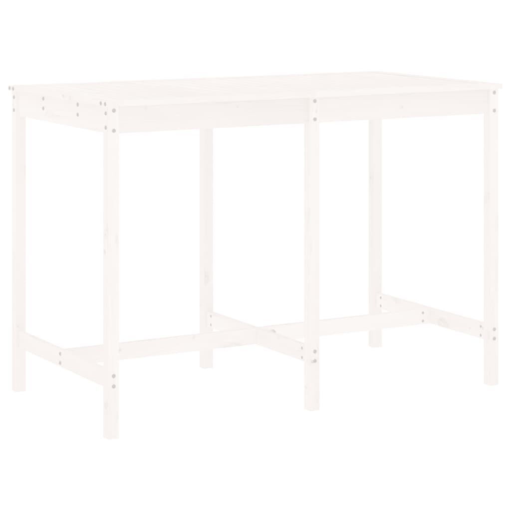 7 Piece Garden Bar Set White Solid Wood Pine Price