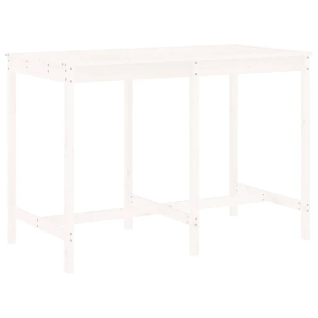 7 Piece Garden Bar Set White Solid Wood Pine Price