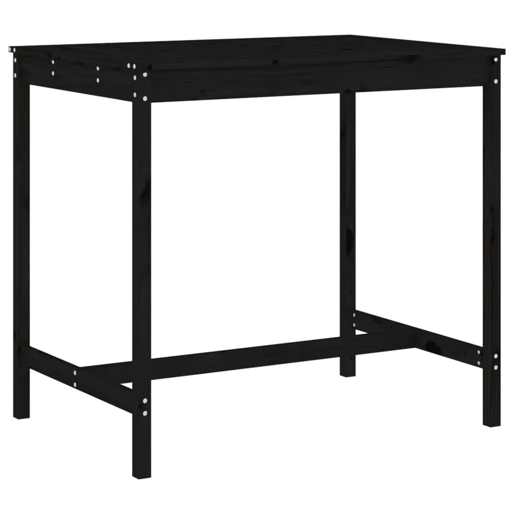 5 Piece Garden Bar Set Black Solid Wood Pine Price