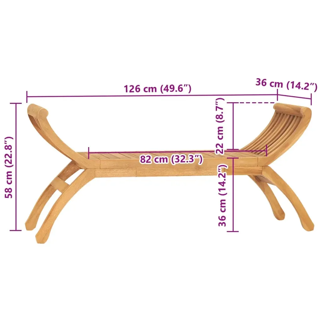 Garden Bench 126 cm Solid Teak Wood Price
