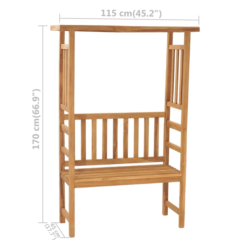 Garden Bench with Pergola 115 cm Solid Wood Teak Price