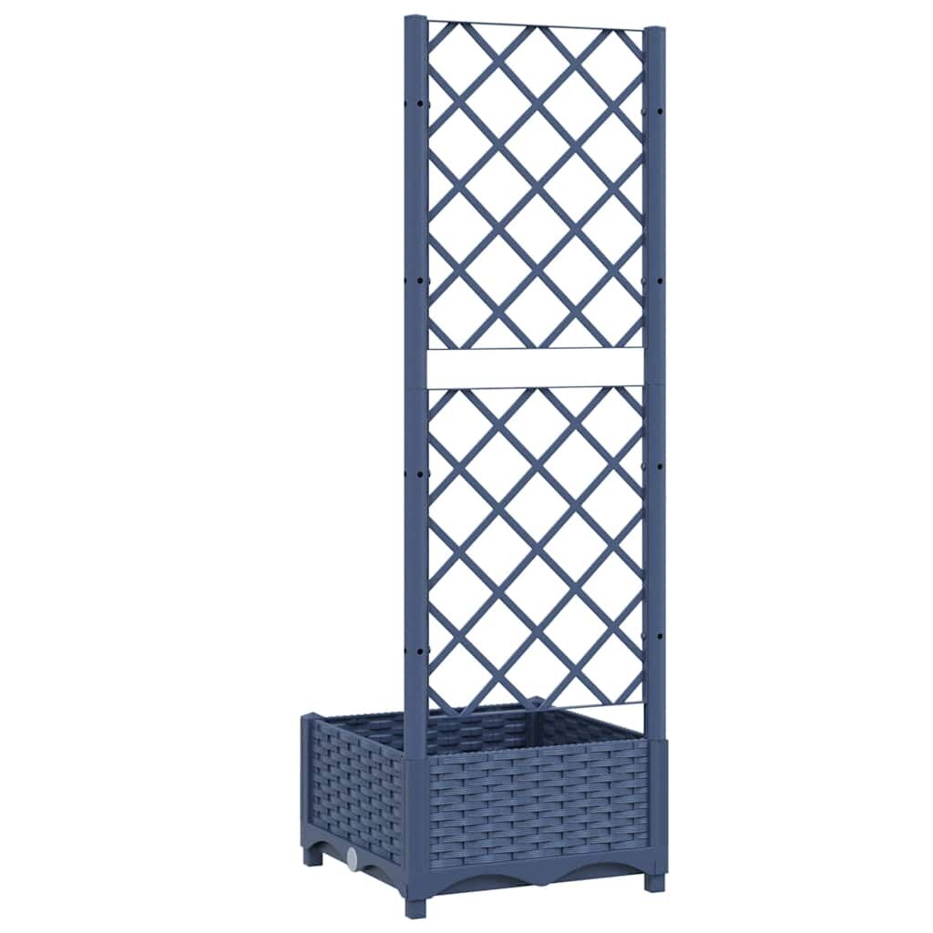Garden Planter with Trellis Blue Grey 40x40x121.5 cm PP Price
