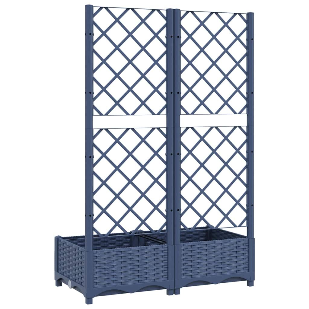 Garden Planter with Trellis Blue Grey 80x40x121.5 cm PP Price