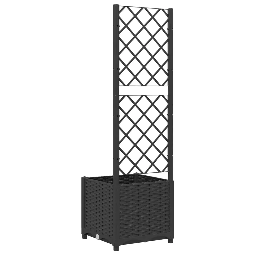 Garden Planter with Trellis Black 40x40x136 cm PP Price