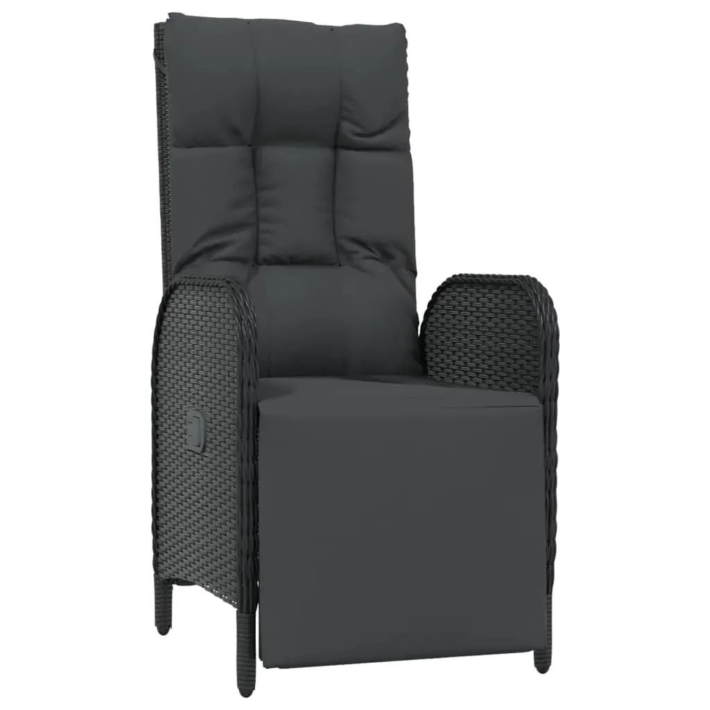9 Piece Garden Dining Set with Cushions Black Poly Rattan Price