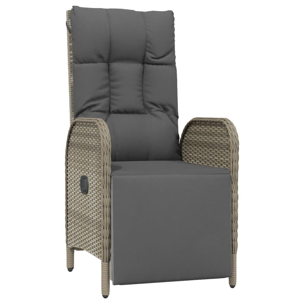 5 Piece Garden Dining Set with Cushions Black and Grey Poly Rattan Price