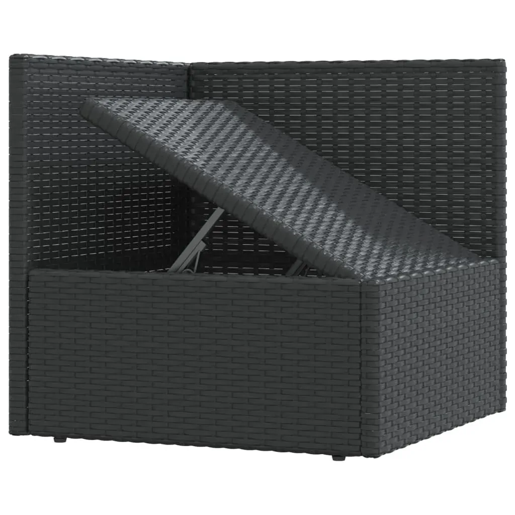 7 Piece Garden Lounge Set with Cushions Black Poly Rattan Price