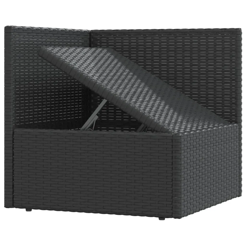 11 Piece Outdoor Sofa Set with Cushions Black Poly Rattan Price