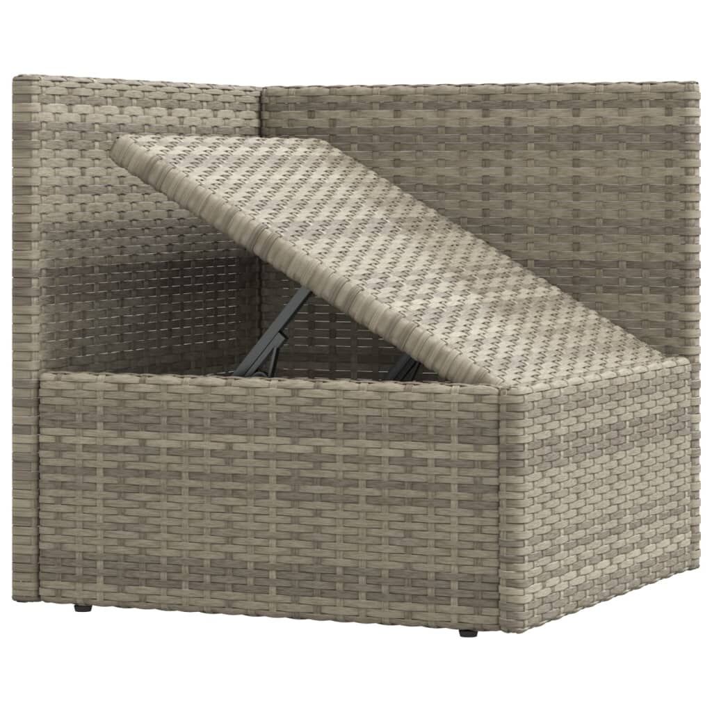 5 Piece Garden Lounge Set with Cushions Grey Poly Rattan Price