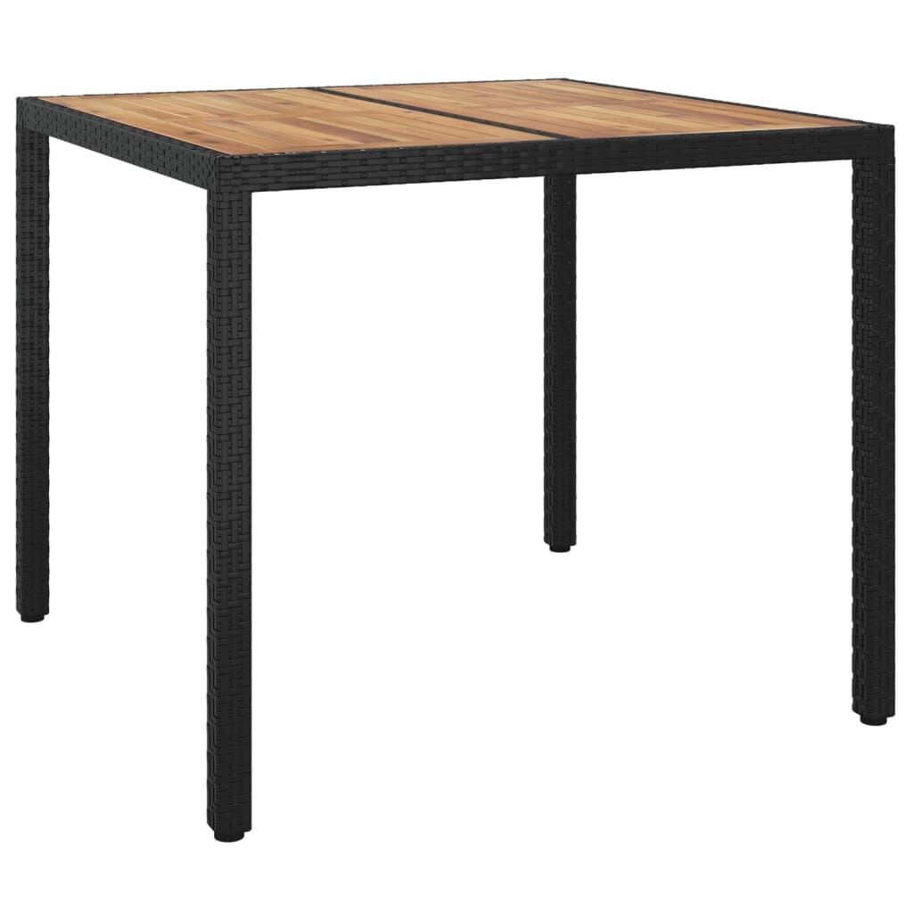 3 Piece Garden Dining Set with Cushions Black Poly Rattan Price