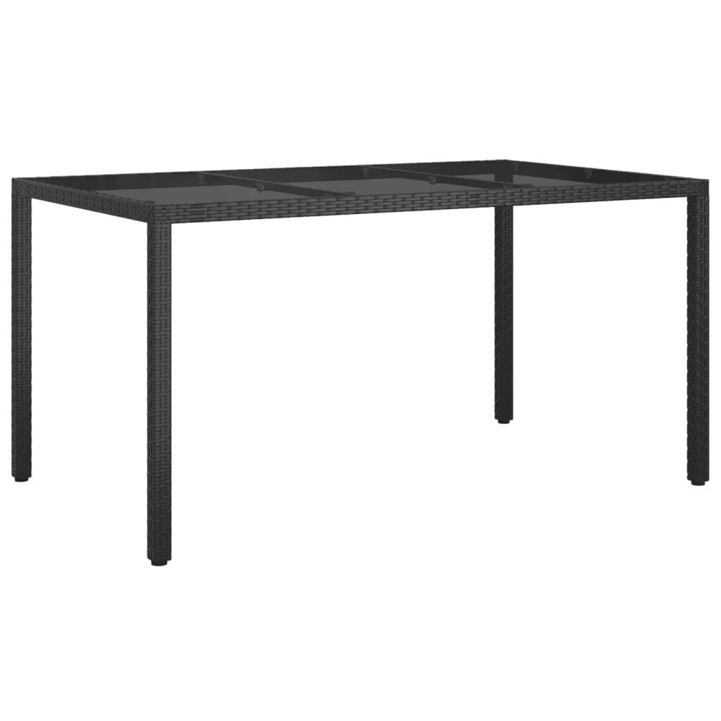 7 Piece Garden Dining Set with Cushions Black Poly Rattan Price