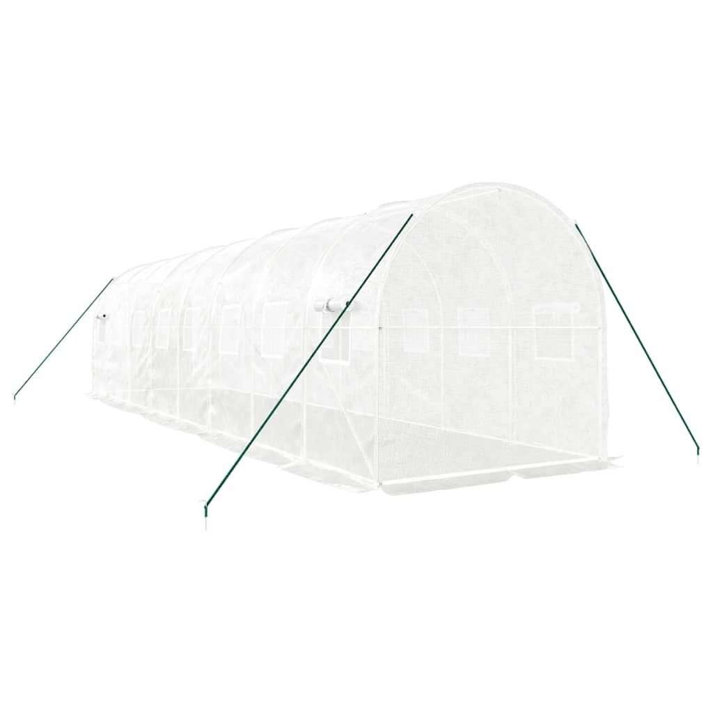 Greenhouse with Steel Frame White 16 m² 8x2x2 m Price