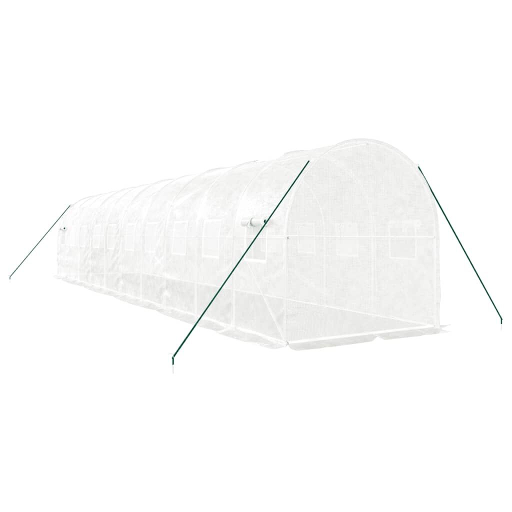 Greenhouse with Steel Frame White 20 m² 10x2x2 m Price