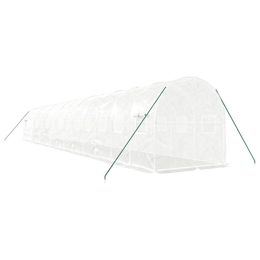 Greenhouse with Steel Frame White 28 m² 14x2x2 m Price