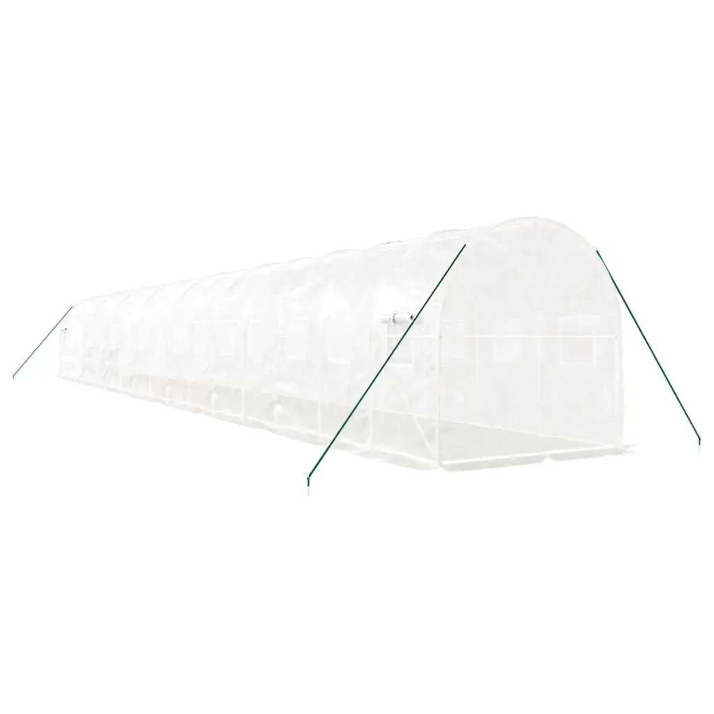 Greenhouse with Steel Frame White 32 m² 16x2x2 m Price