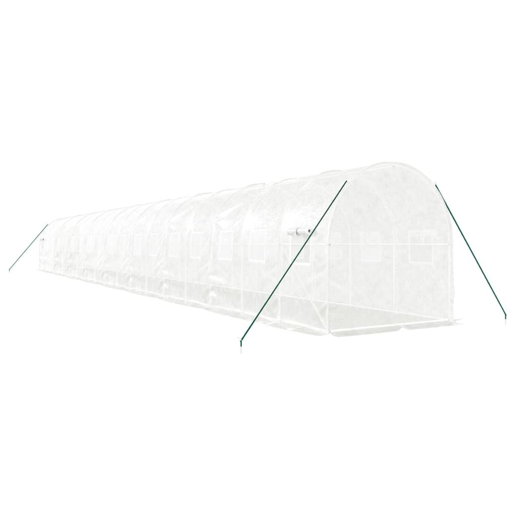 Greenhouse with Steel Frame White 36 m² 18x2x2 m Price