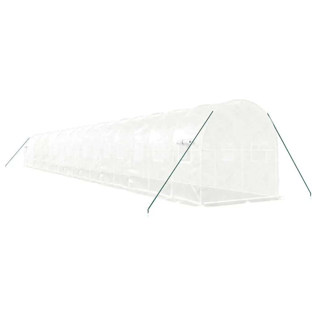 Greenhouse with Steel Frame White 36 m² 18x2x2 m Price