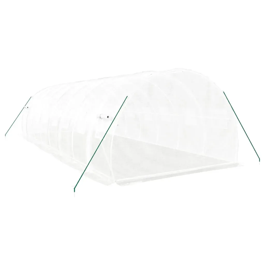 Greenhouse with Steel Frame White 24 m² 8x3x2 m Price