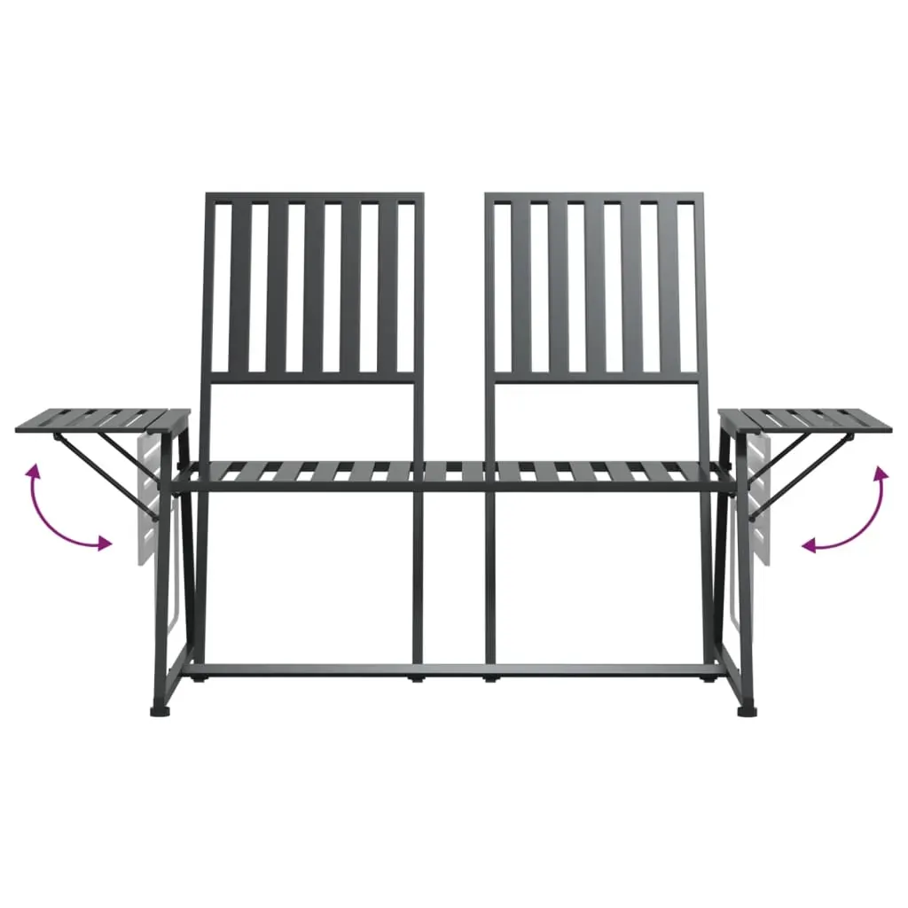 2-Seater Garden Bench 165 cm Black Steel Price