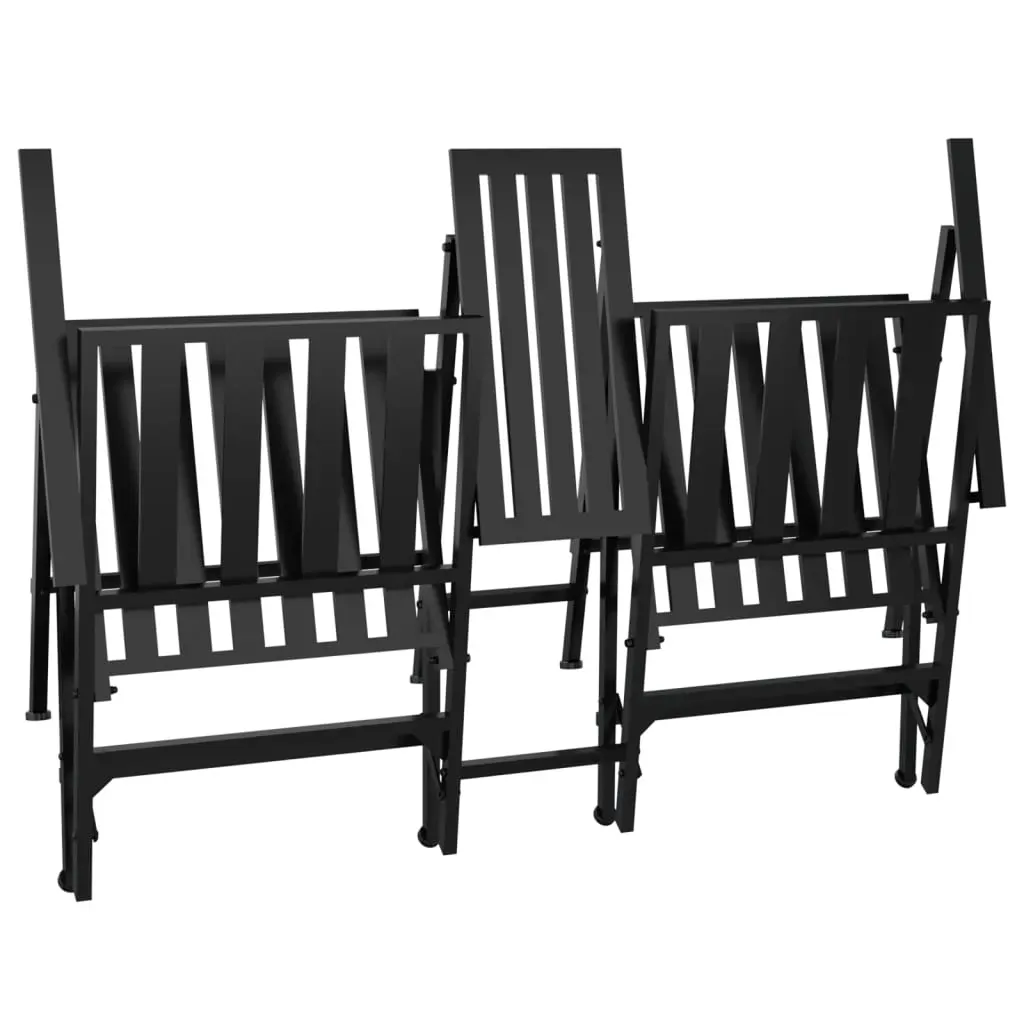 Folding 2-Seater Garden Bench 137 cm Black Steel Price