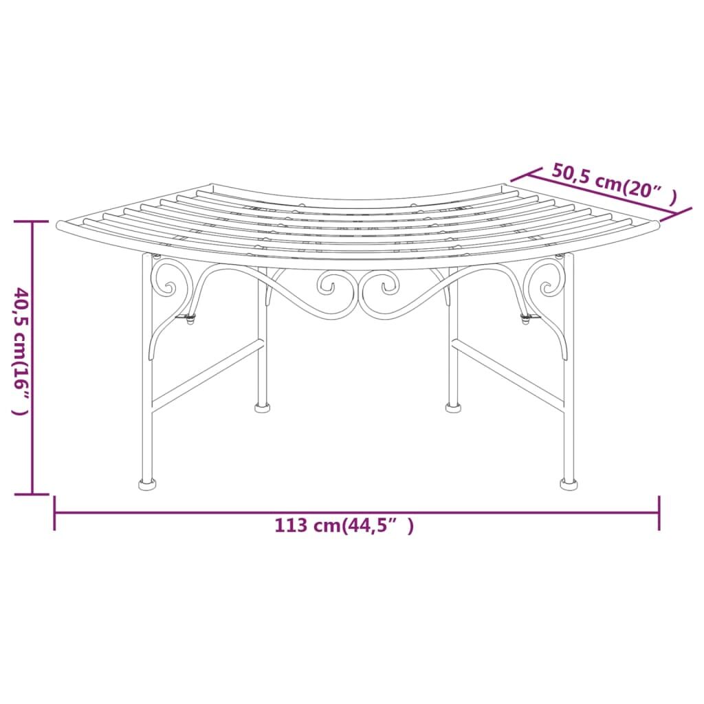 Tree Bench 113 cm Black Steel Price
