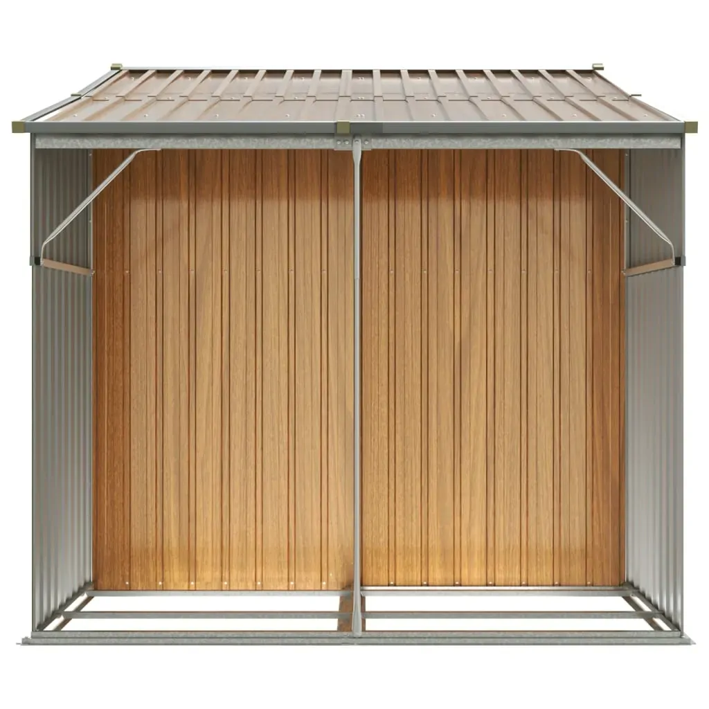Garden Shed Light Brown 277x192.5x179 cm Galvanised Steel Price