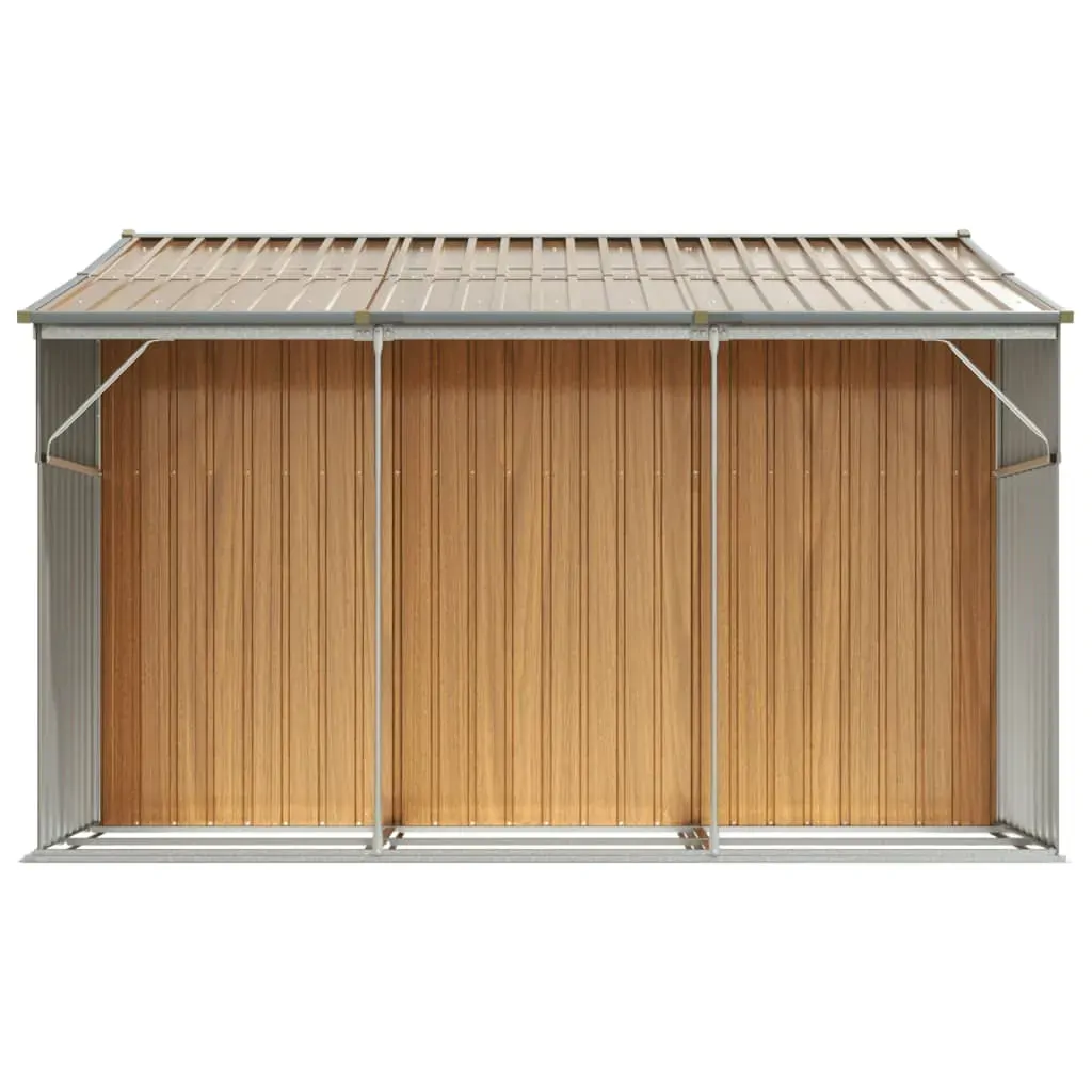 Garden Shed Light Brown 277x279x179 cm Galvanised Steel Price